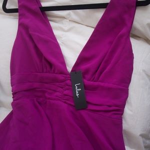 Lulu's Purple Sleeveless Tiered Midi Dress
